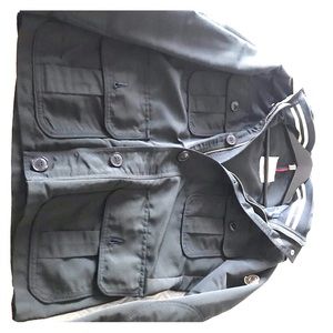 Blue Moncler field coat